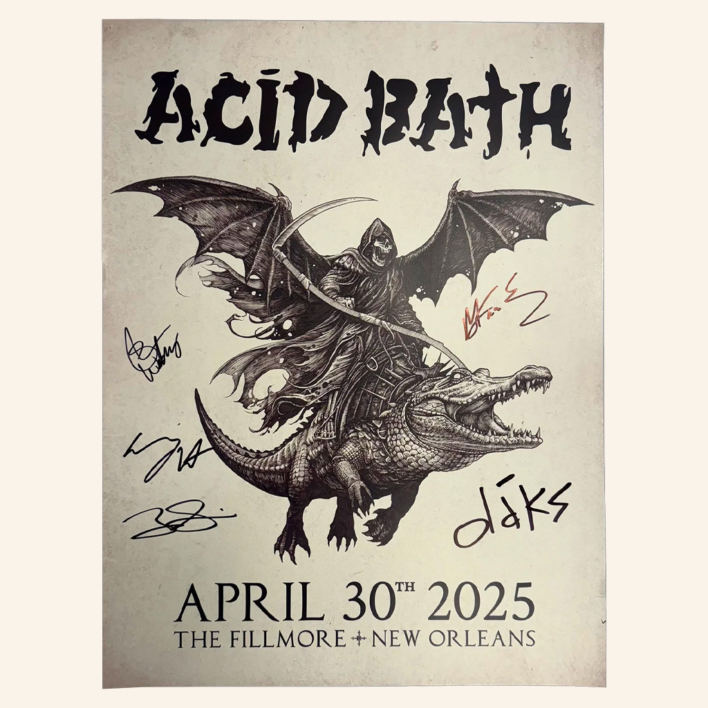 Acid Bath Merch Signed Alligator Reaper Poster Wall Art Decor Best Gifts For Music Lovers