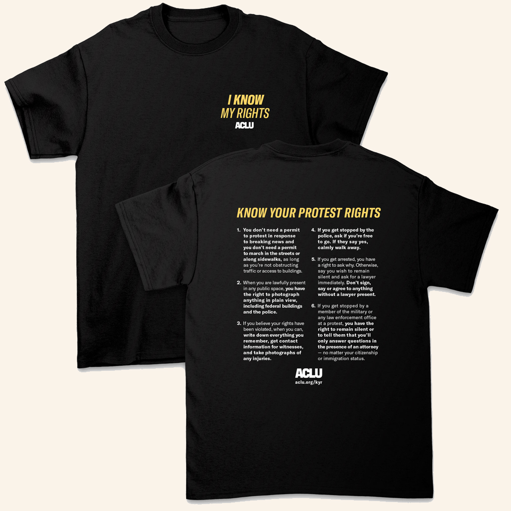 ACLU Merch Know Your Rights Protest Black T-Shirt Christmas Gift Ideas For Him ACLU Merch Know Your Rights Protest Black T-Shirt Christmas Gift Ideas For Him