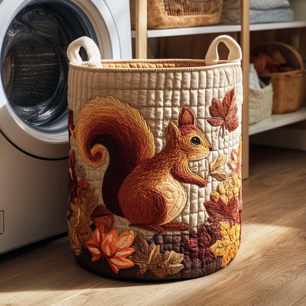Acorn Tales Quilted Laundry Basket Perfect Birthday Gift Idea
