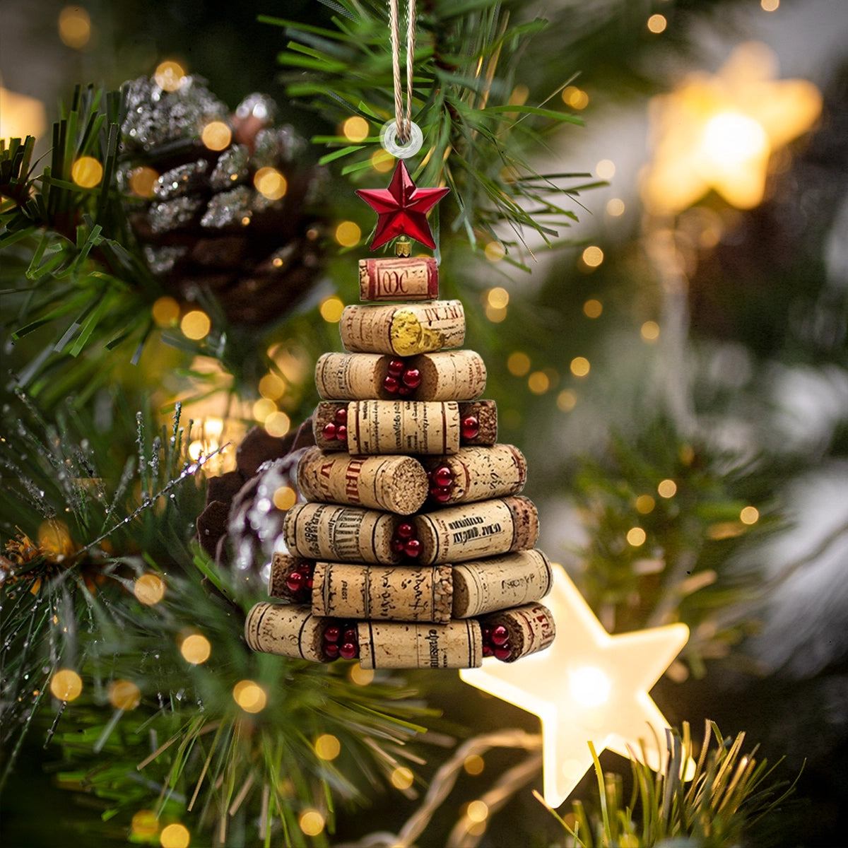 Acrylic Cork Tree Wine Lover Unique Keepsake Ornament Gift