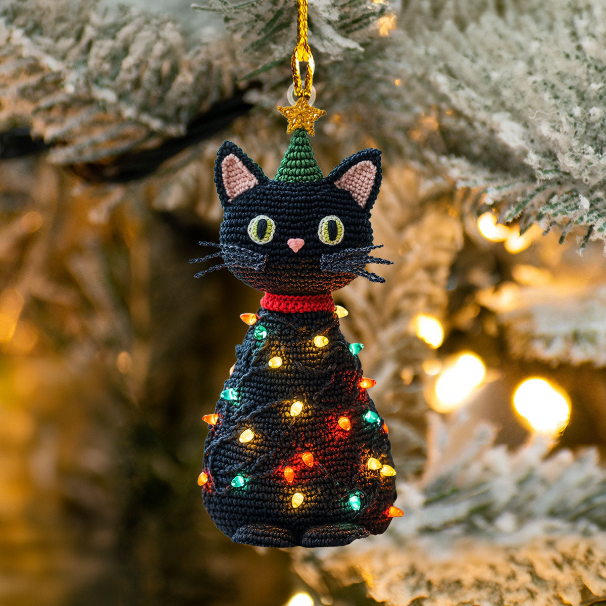 Acrylic Ornament Adorable Cat Tree Festive Merch Ornament Design