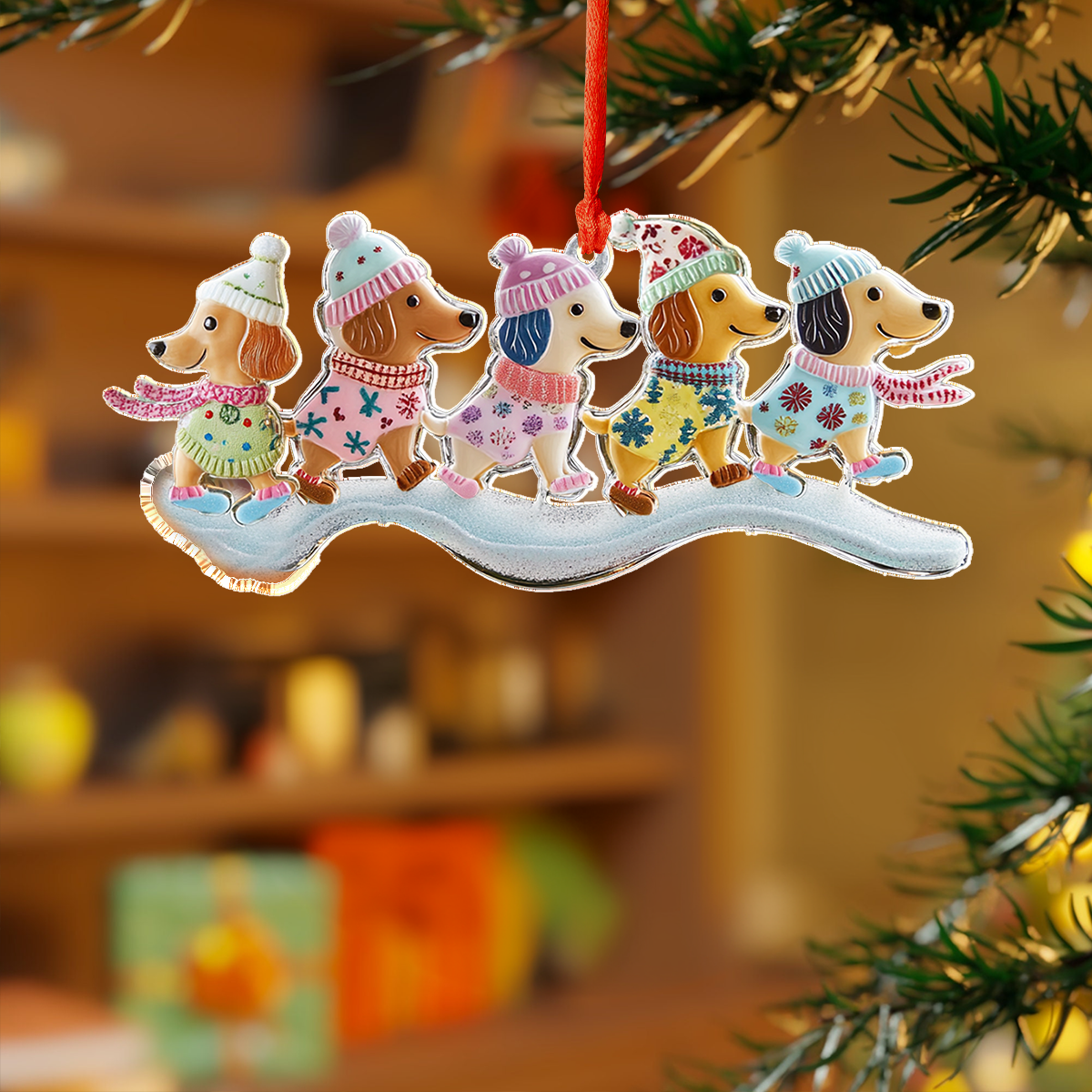 Acrylic Ornament Adorable Dachshund Delight Perfect Ornament Gift For Her