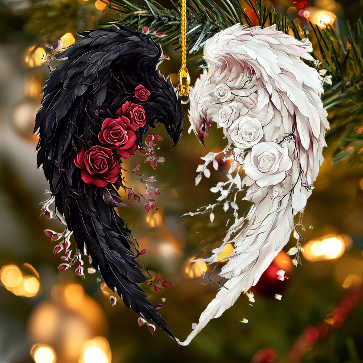 Acrylic Ornament Angel Wings Of Light And Shadow Beautiful Christmas Ornament