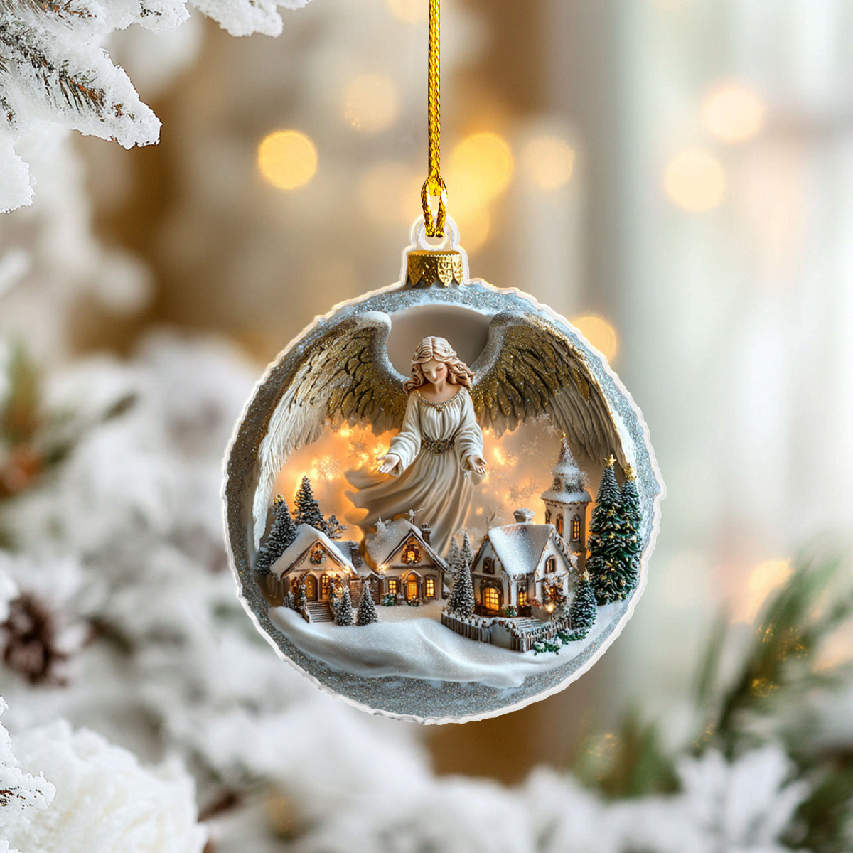 Acrylic Ornament Angelic Glow Heartwarming Holiday Decoration