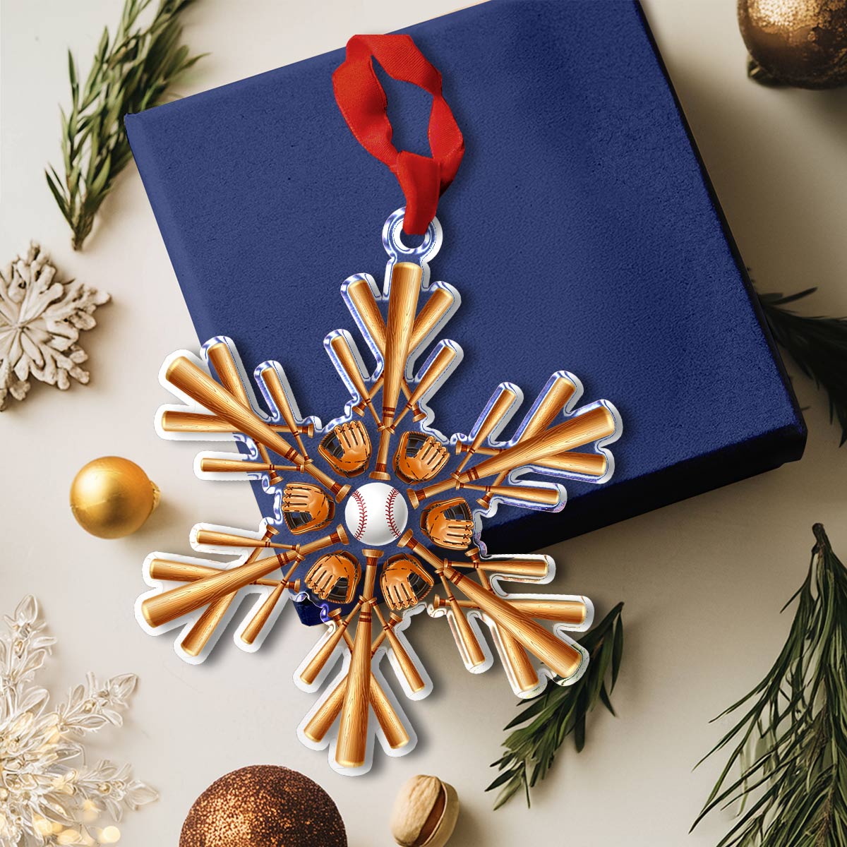 Acrylic Ornament Baseball Snowflake Perfect Ornament Gift For Her