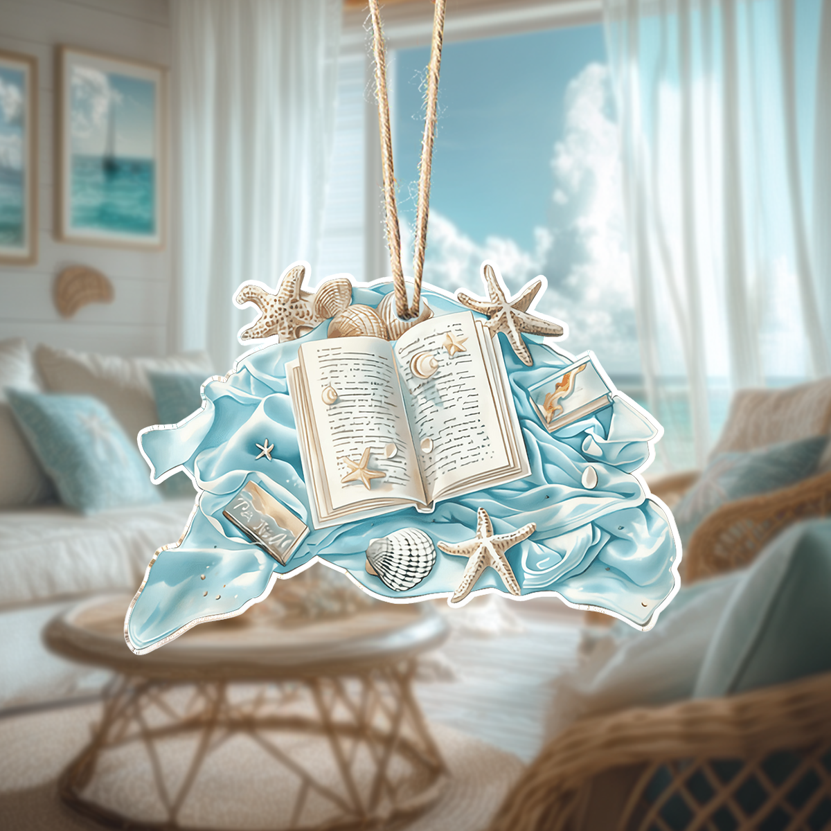 Acrylic Ornament Beach Reads Meaningful Gift For Family Heartwarming Holiday Decoration