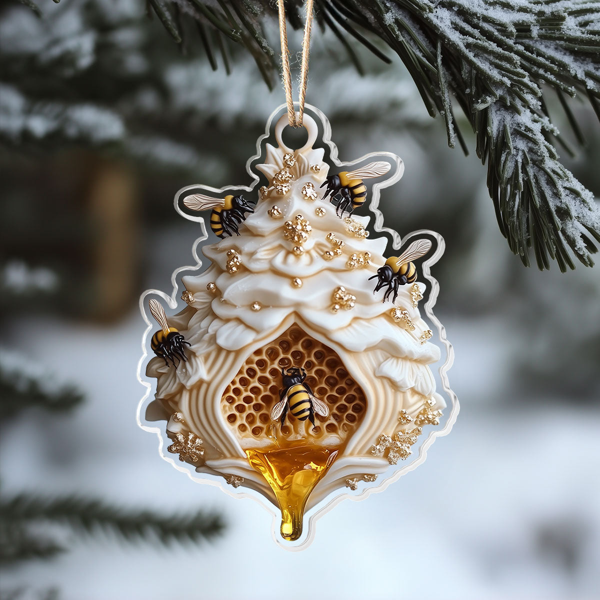 Acrylic Ornament Beelieve In Magic Beehive Collection Joyful Christmas Ornament Keepsake