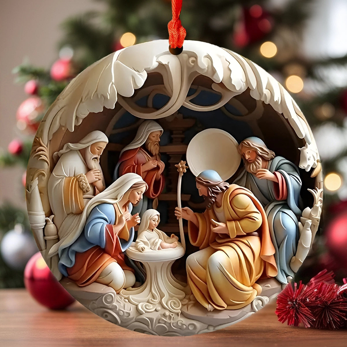 Acrylic Ornament Bethlehem Blessing Nativity Heartwarming Holiday Decoration