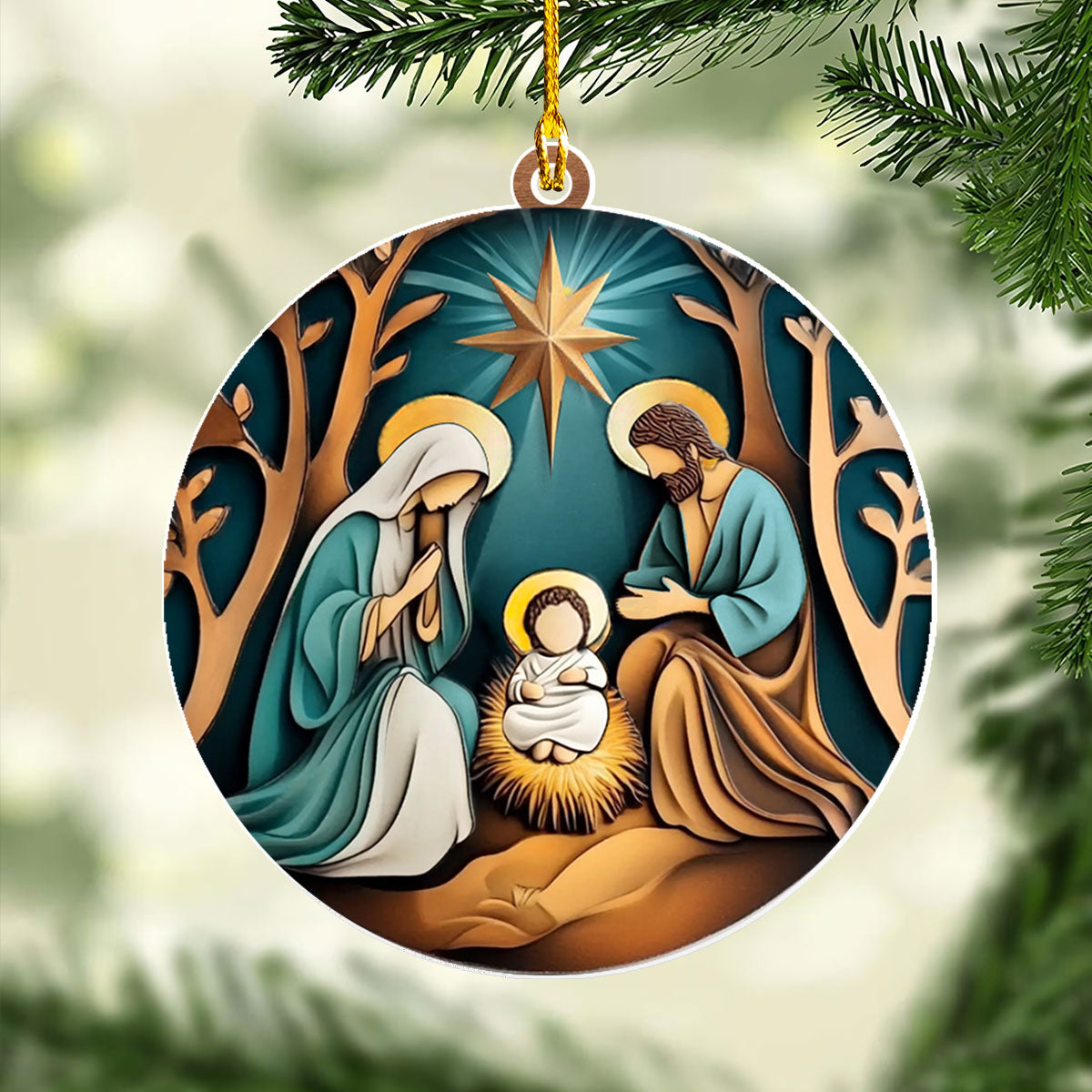 Acrylic Ornament Bethlehems Blessed Scene Joyful Tree Ornament Collection