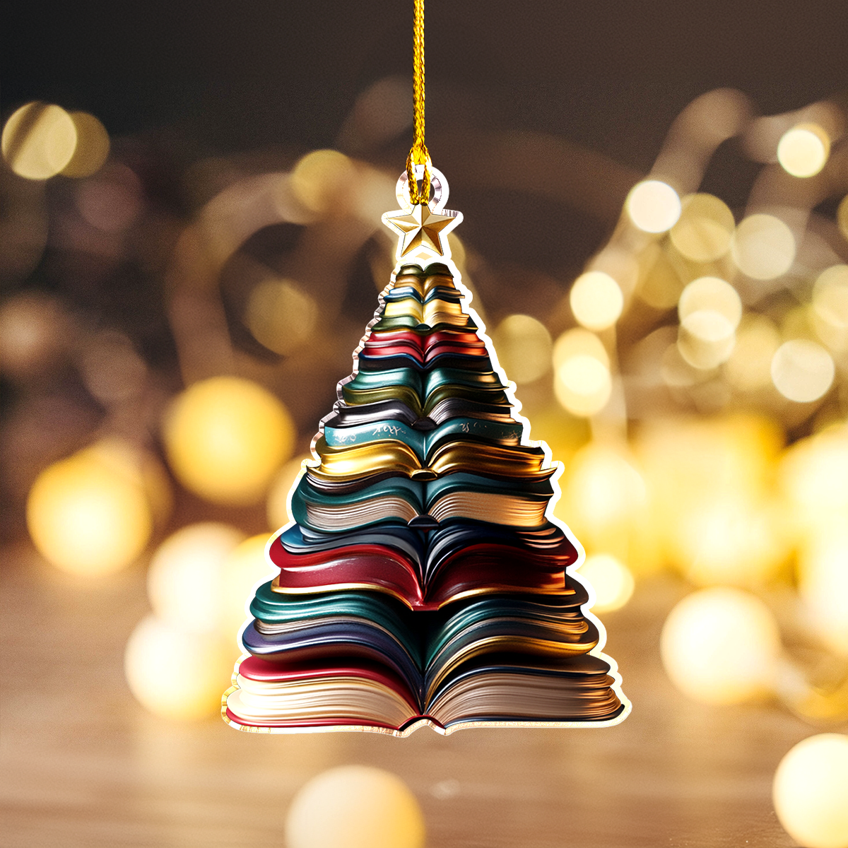 Acrylic Ornament Bibliophile Christmas Tree Unique Merch Ornament Gift