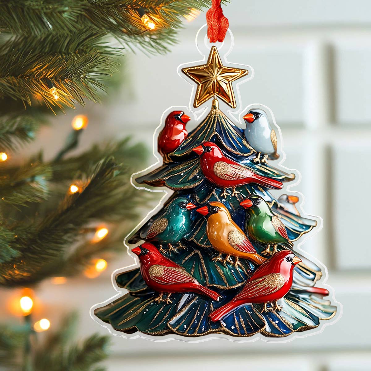 Acrylic Ornament Bird Christmas Tree Joyful Tree Ornament Collection