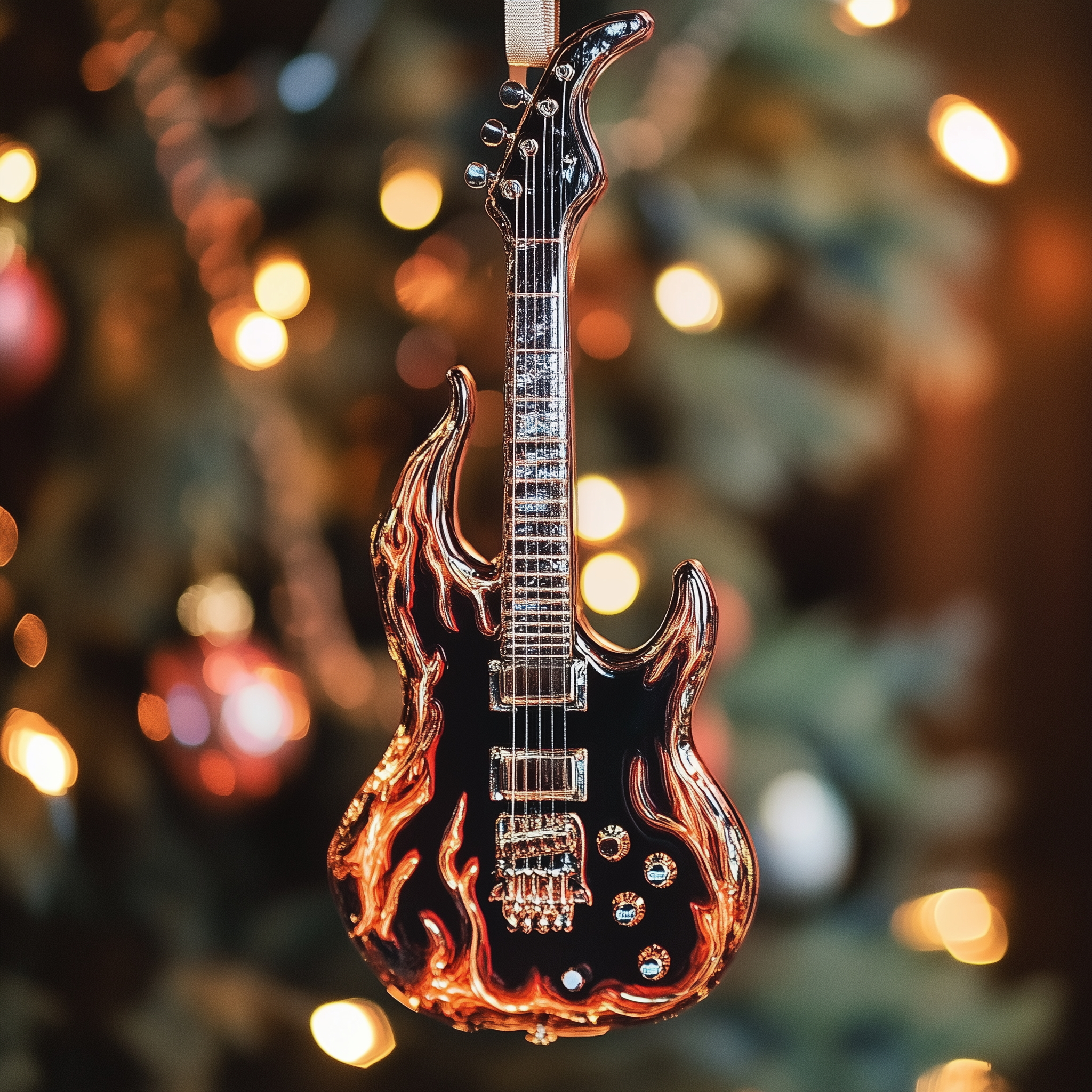 Acrylic Ornament Blazing Guitar Collection Thoughtful Ornament For Dad