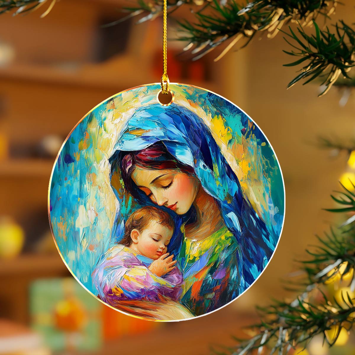 Acrylic Ornament Blessed Art Charming Holiday Home Decoration