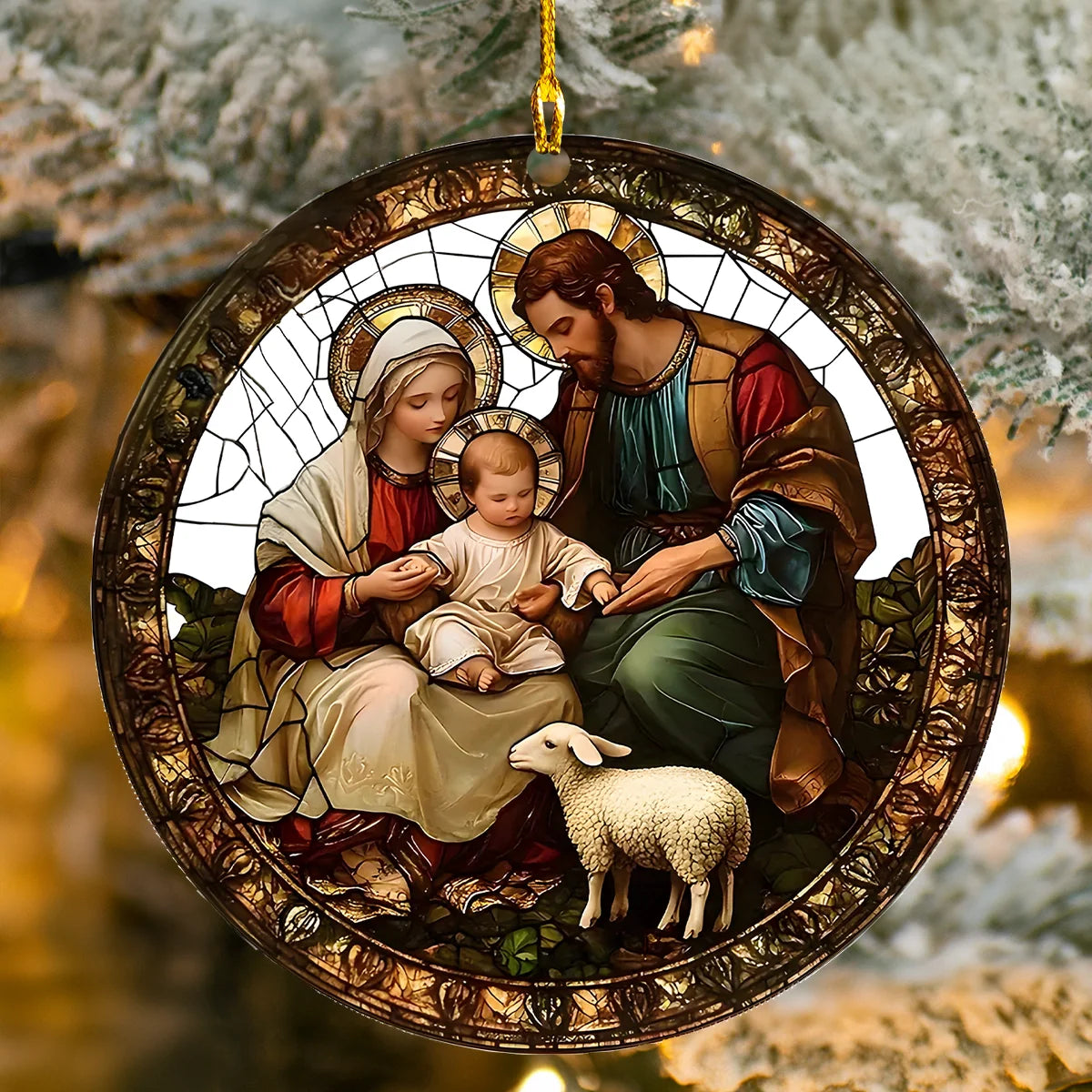 Acrylic Ornament Blessed Glow Family Stylish Holiday Ornament Design