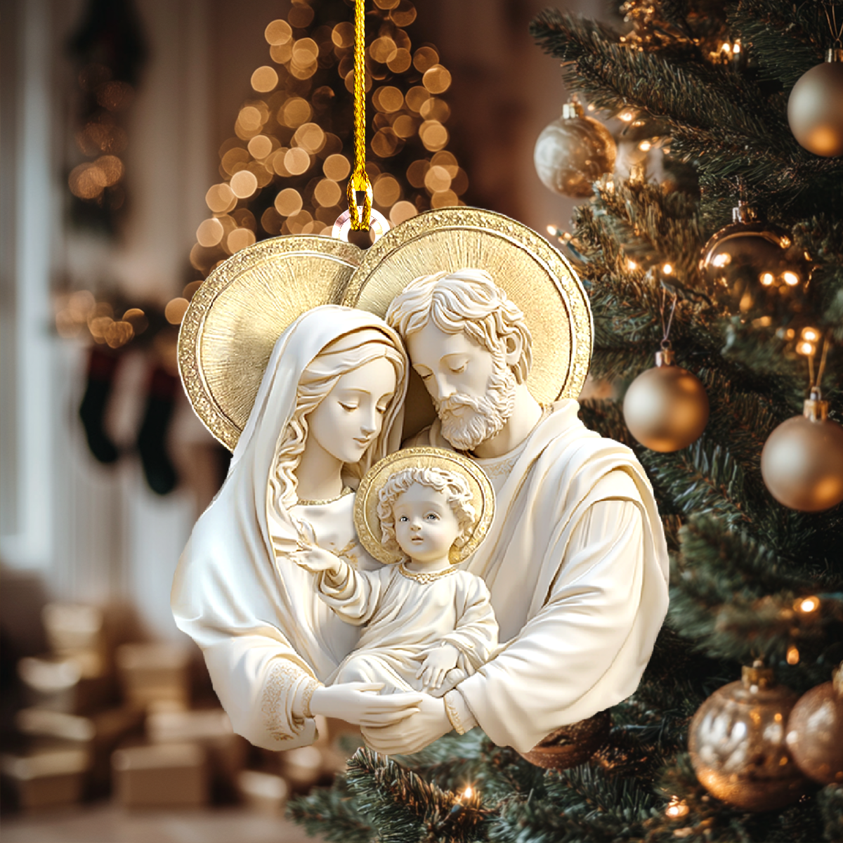 Acrylic Ornament Blessed Holy Family Lovely Holiday Ornament Gift
