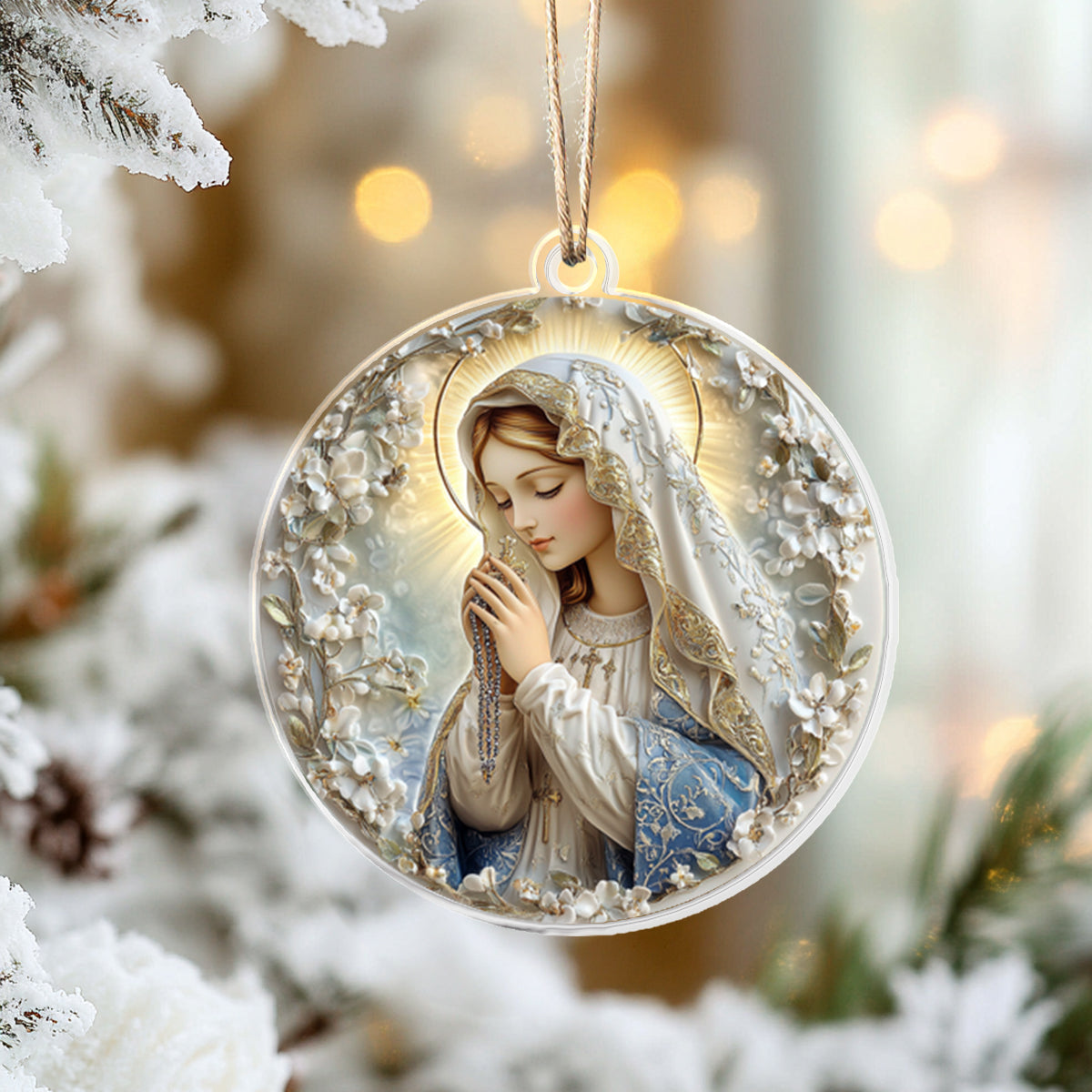 Acrylic Ornament Blessed Virgin Mary Rosary Holiday Merch Collection