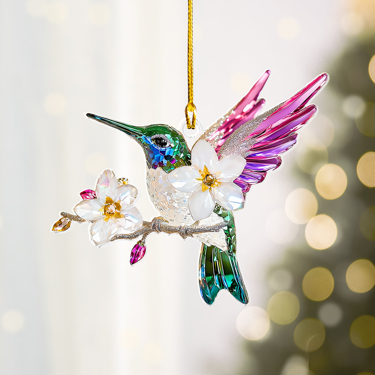 Acrylic Ornament Blossom Hummingbird Holiday Merch Collection
