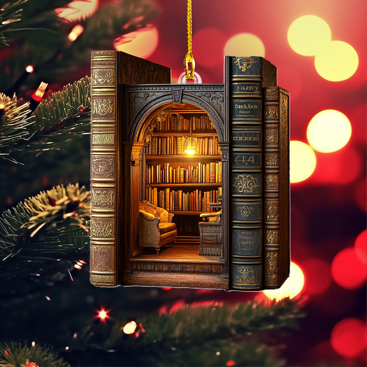 Acrylic Ornament Book Nook Stylish Holiday Ornament Design