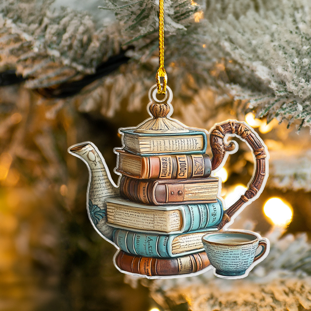 Acrylic Ornament Bookish Teapot Beautiful Home Ornament Gift