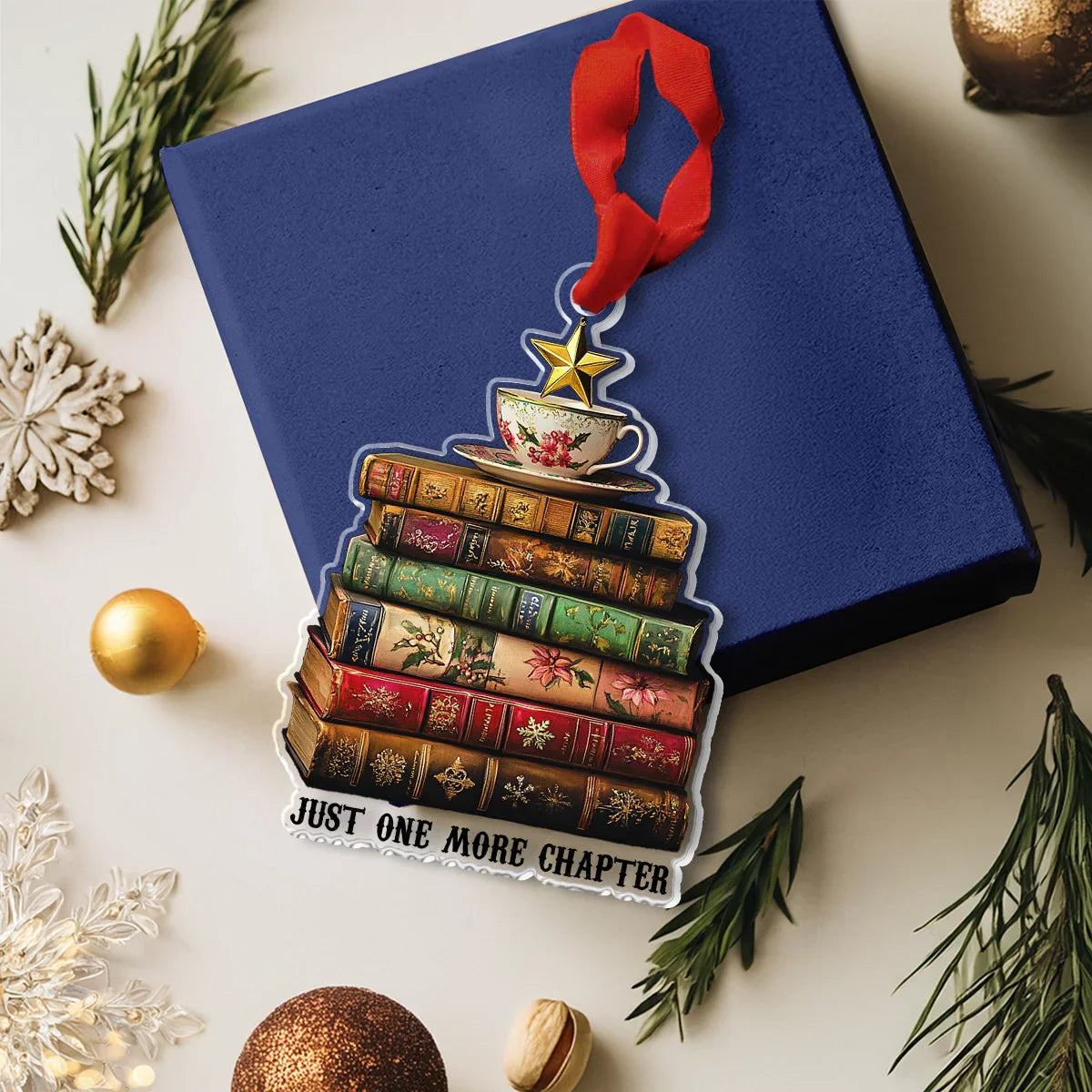 Acrylic Ornament Booklovers Delight Charming Ornament For Couples