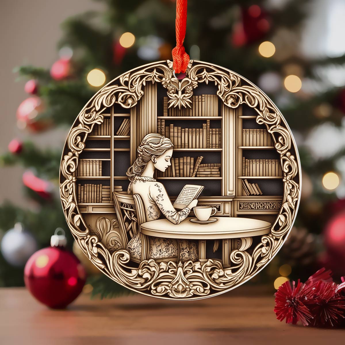 Acrylic Ornament Bookworms Dream Special Holiday Tree Decor