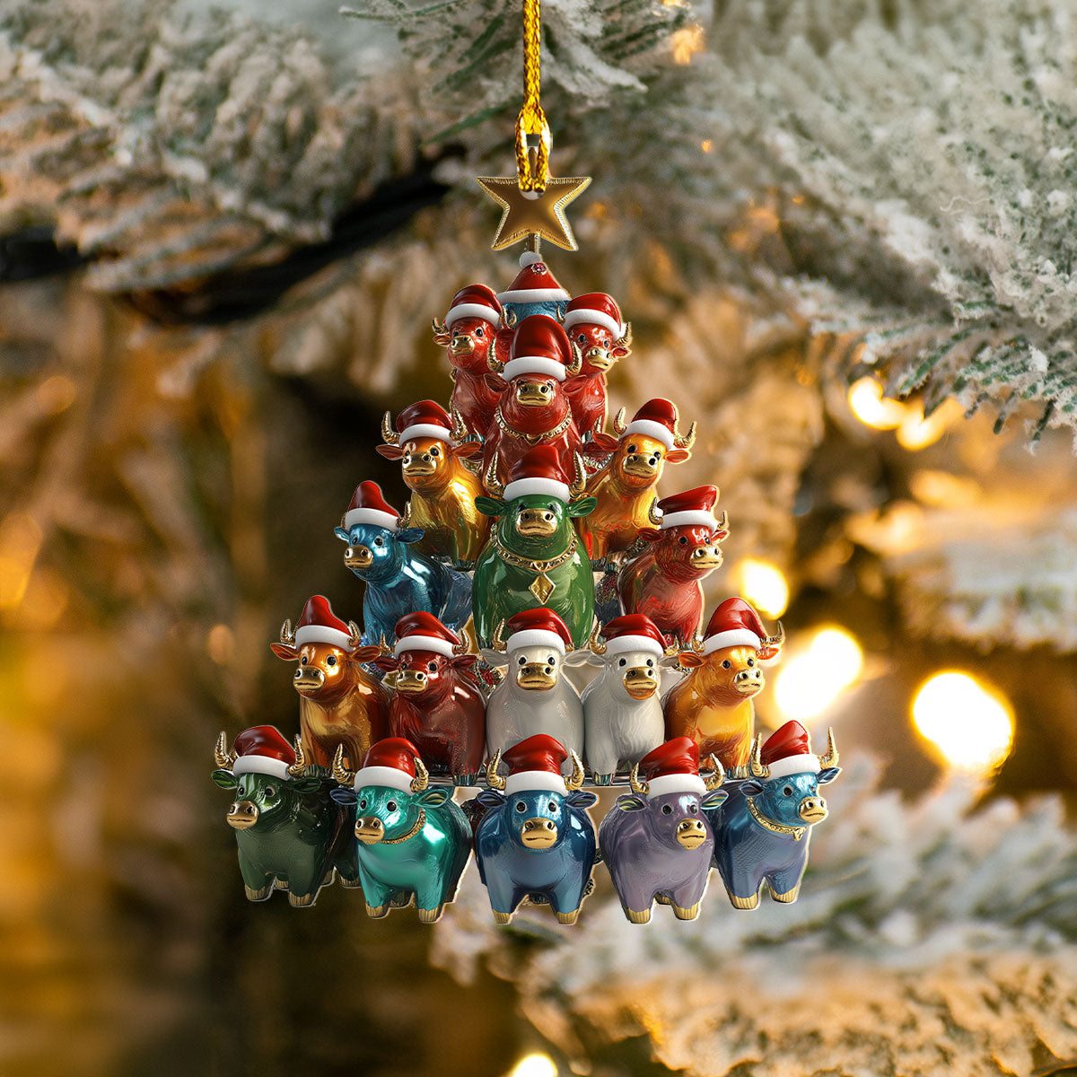 Acrylic Ornament Bullish Christmas Elegant Christmas Tree Ornament