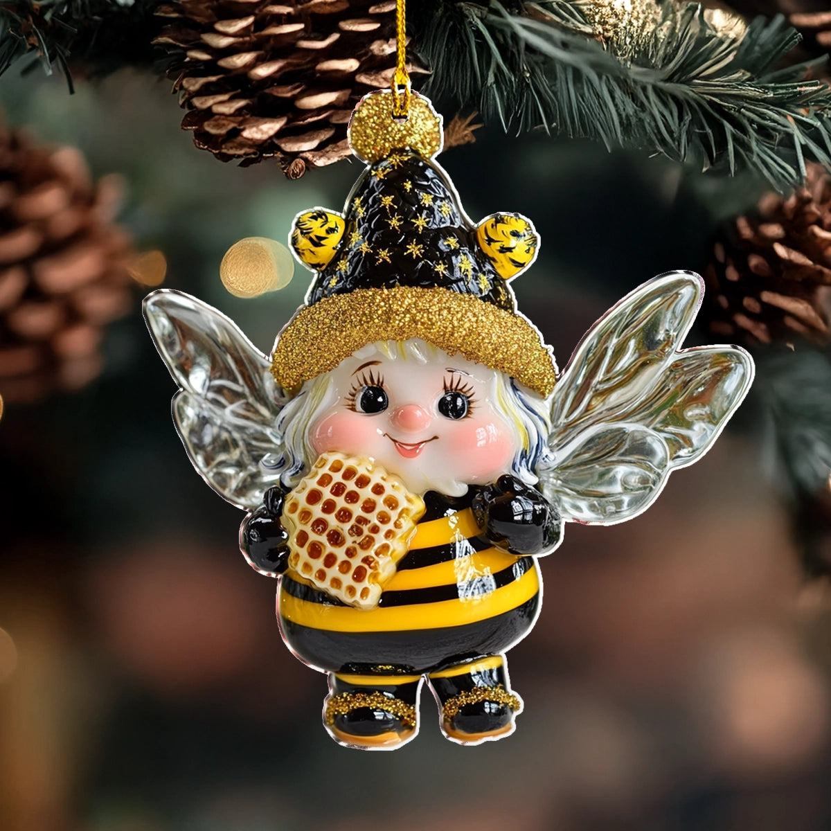 Acrylic Ornament Bumblebee Sweet Holiday Buzz Memorable Family Ornament