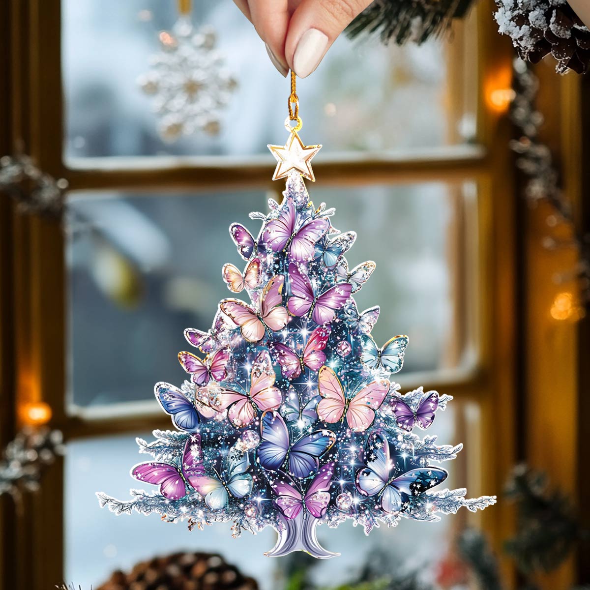 Acrylic Ornament Butterfly Wonderland Christmas Special Holiday Tree Decor