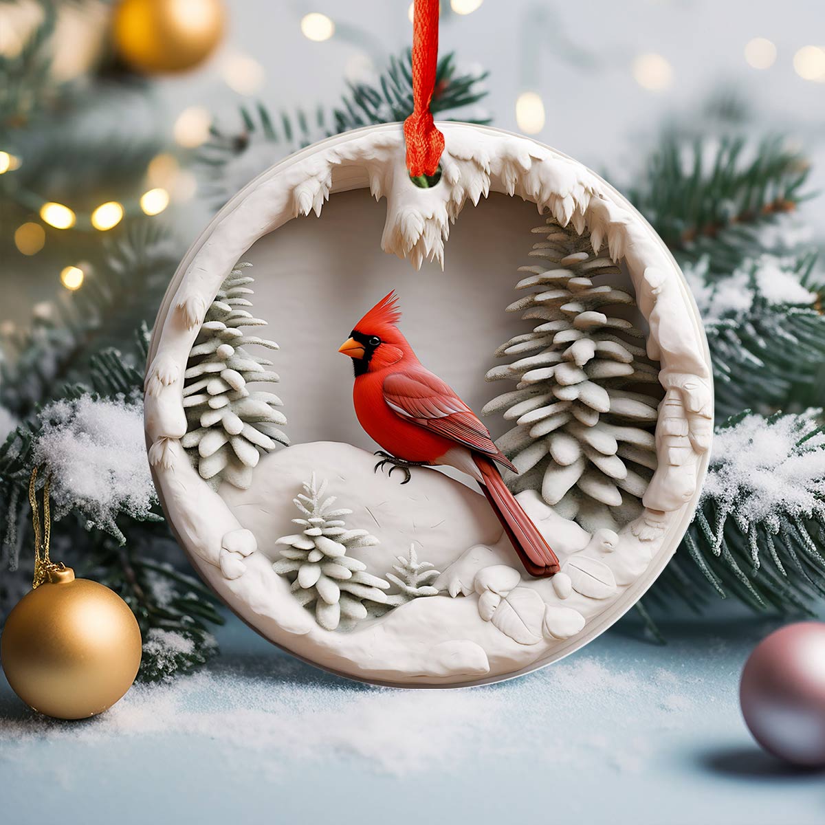 Acrylic Ornament Cardinal Christmas Charming Ornament For Couples