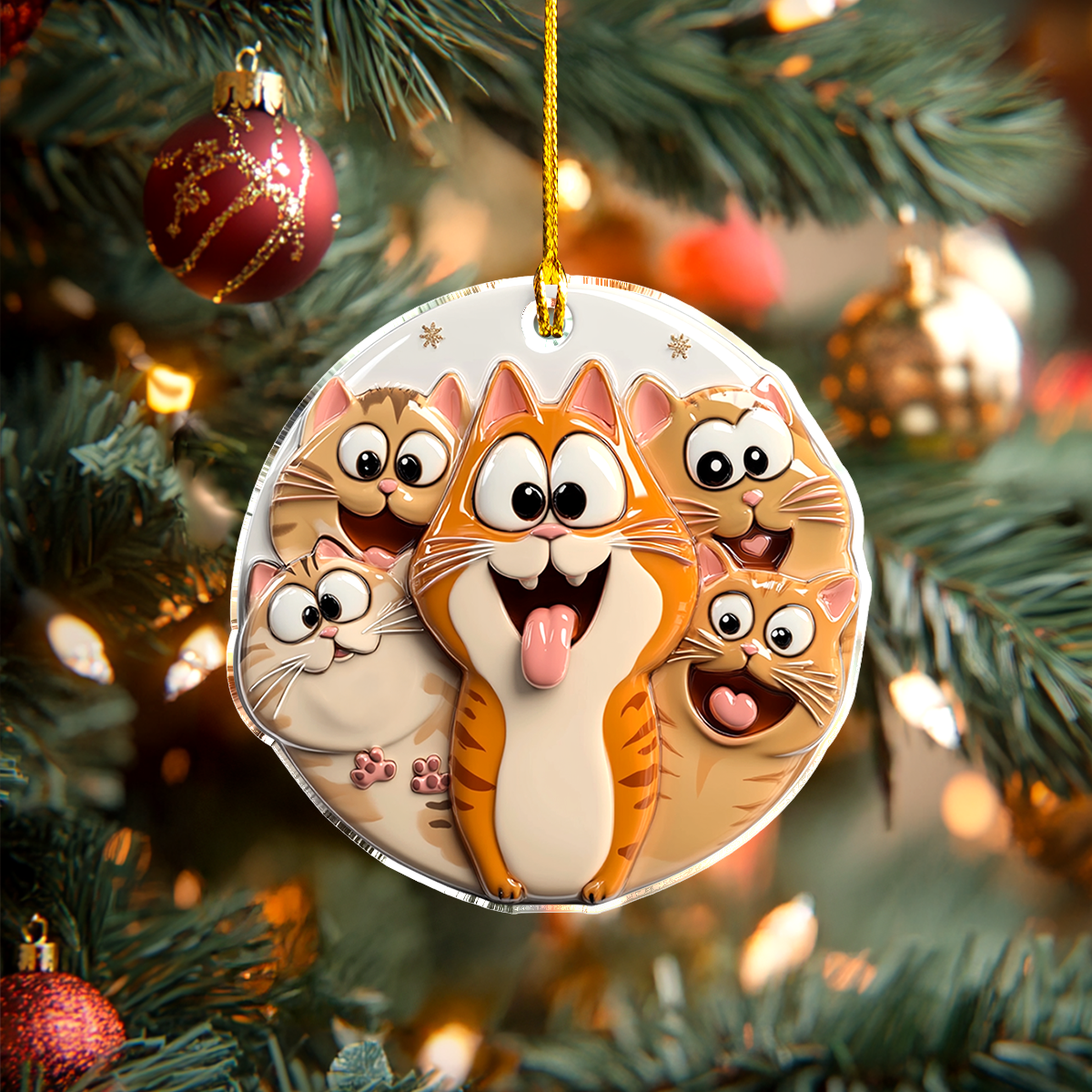 Acrylic Ornament Cattastic Cat Lover Lovely Holiday Ornament Gift