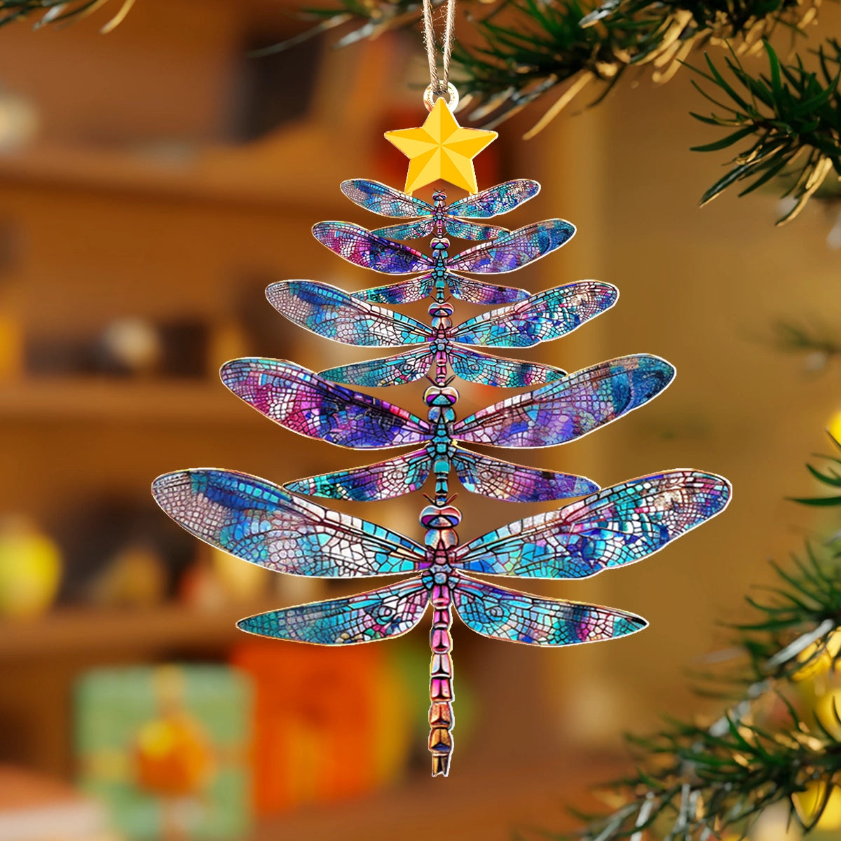 Acrylic Ornament Celestial Dragonfly Tree Heartwarming Family Ornament Keepsake