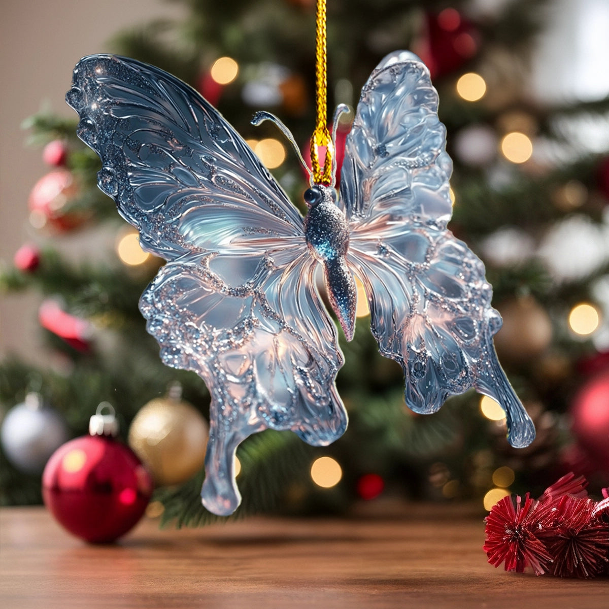 Acrylic Ornament Celestial Glow Butterfly Perfect Holiday Tree Decoration