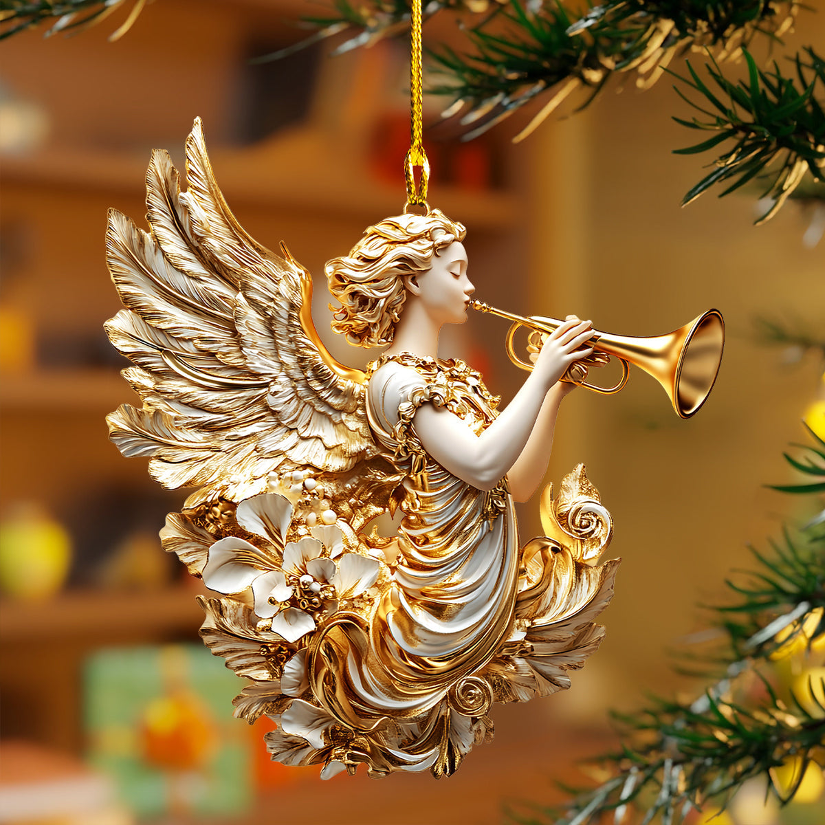 Acrylic Ornament Celestial Trumpet Of Joy Holiday Merch Decor Idea