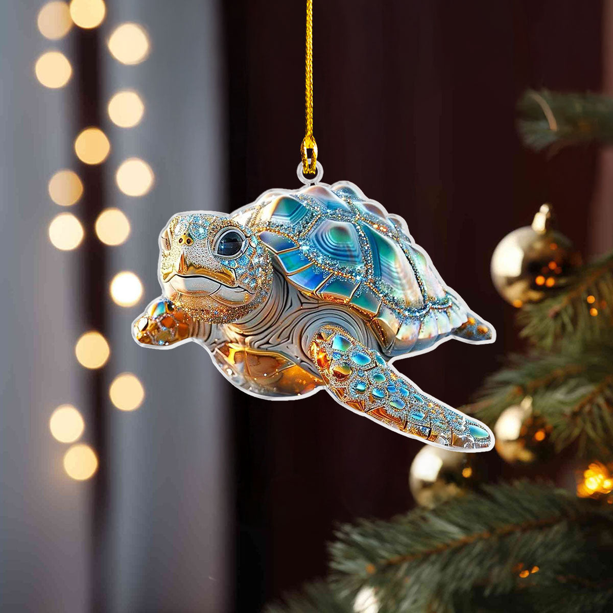 Acrylic Ornament Charming Turtle Heartwarming Holiday Decoration