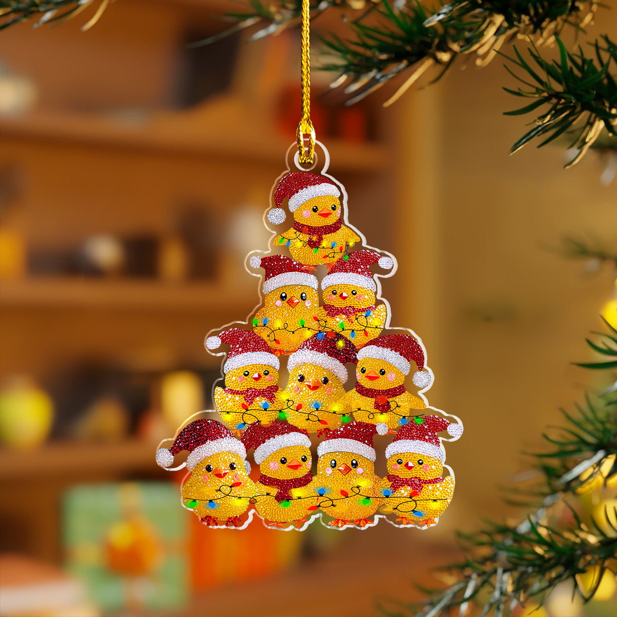 Acrylic Ornament Christmas Baby Chicken Thoughtful Ornament For Dad