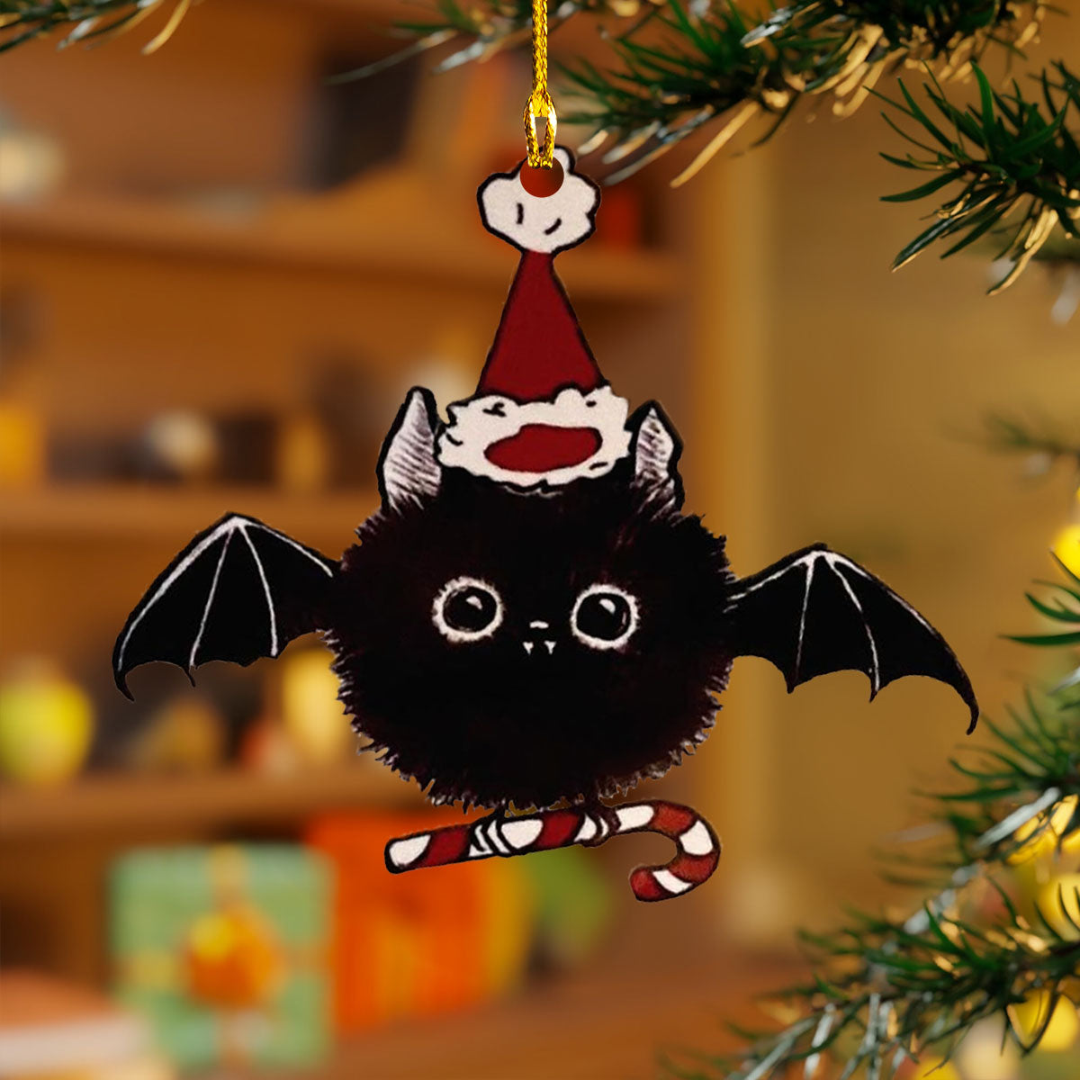 Acrylic Ornament Christmas Bat Heartwarming Family Ornament Keepsake