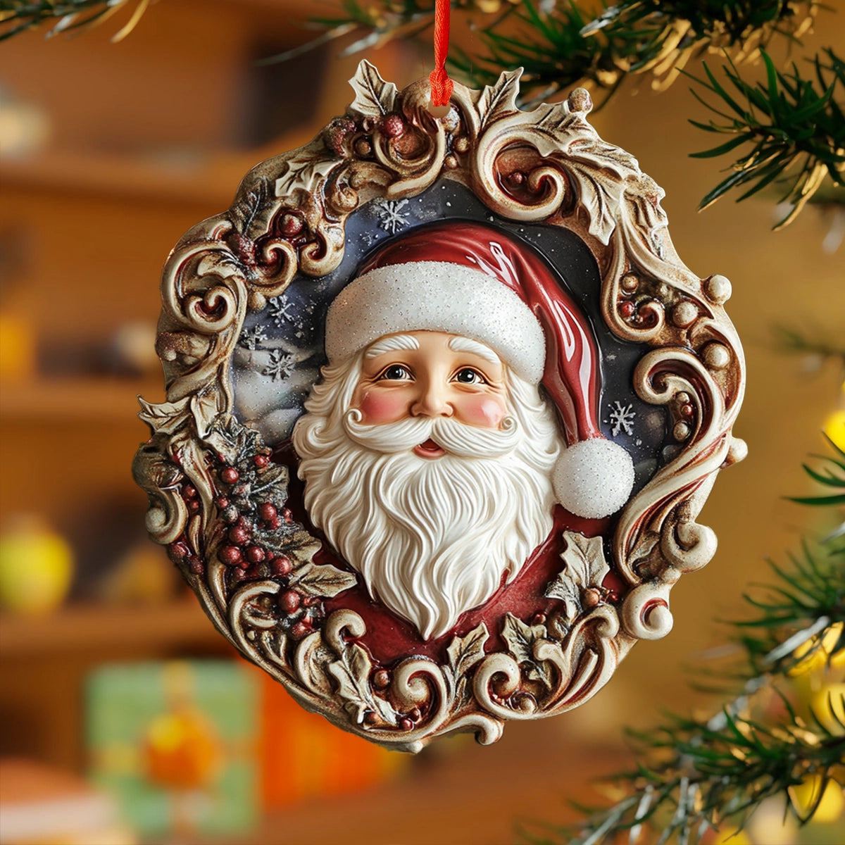 Acrylic Ornament Christmas Blessings Santa Cozy Christmas Tree Decoration