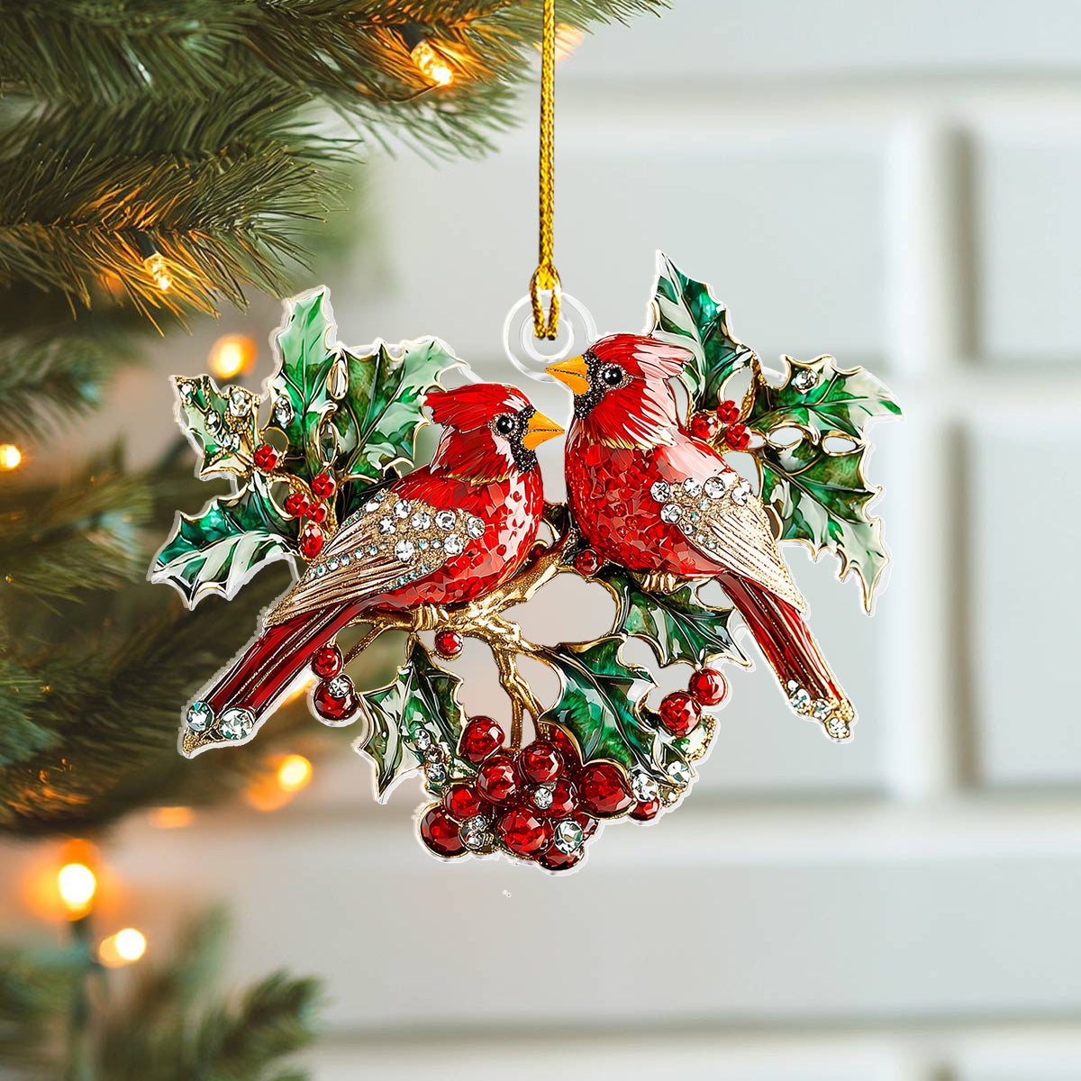 Acrylic Ornament Christmas Cardinal Magical Christmas Spirit Ornament