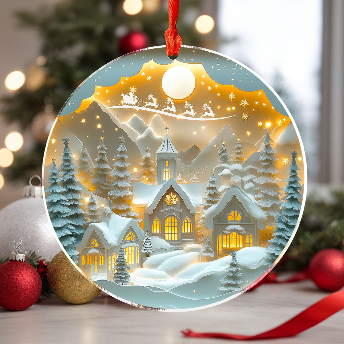 Acrylic Ornament Christmas Eve Delight Festive Living Room Ornament