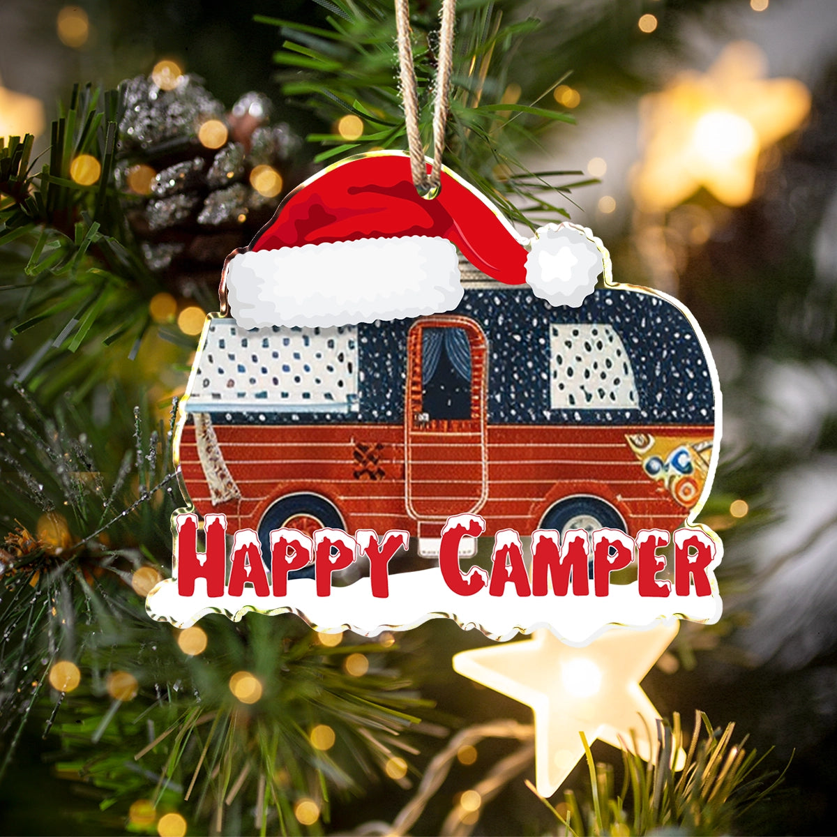Acrylic Ornament Christmas Happy Camper Charming Personalized Ornament