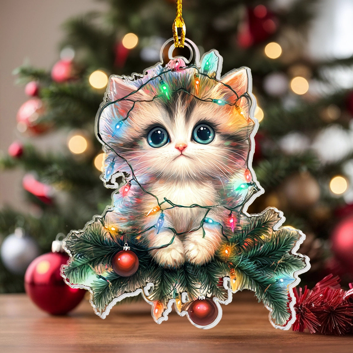 Acrylic Ornament Christmas Kitty Perfect Gift For Him Charming Personalized Ornament