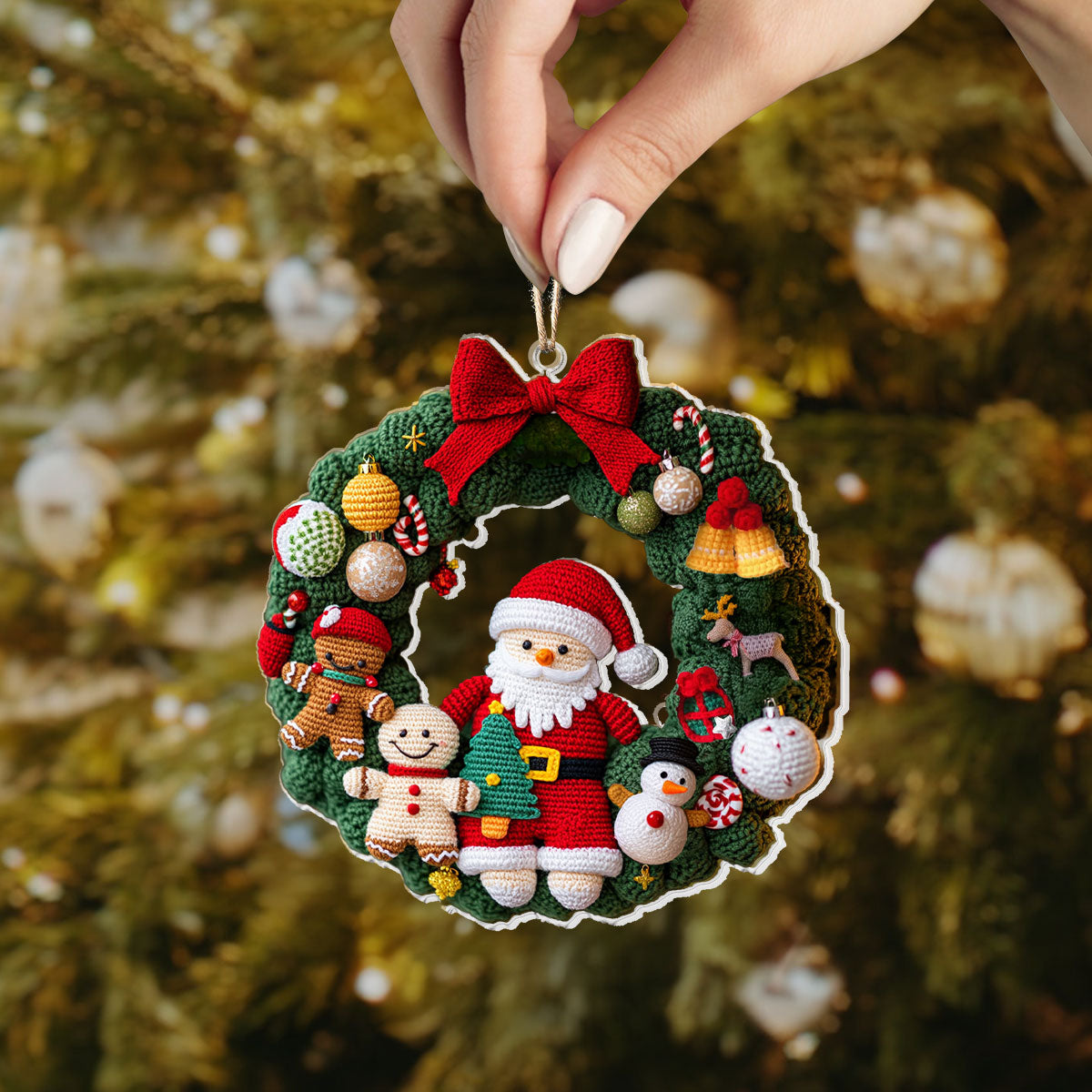 Acrylic Ornament Christmas Knitting Beautiful Christmas Ornament