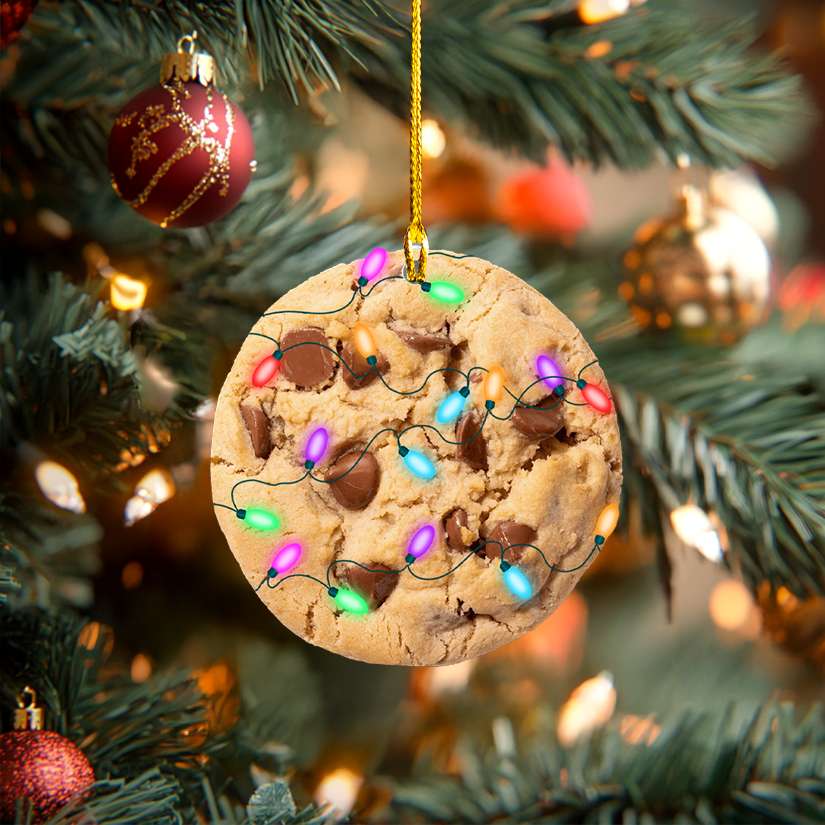 Acrylic Ornament Christmas Milk Chocolate Chip Crumbl Cookie Joyful Tree Ornament Collection Heartfelt Gift For Mom And Dad