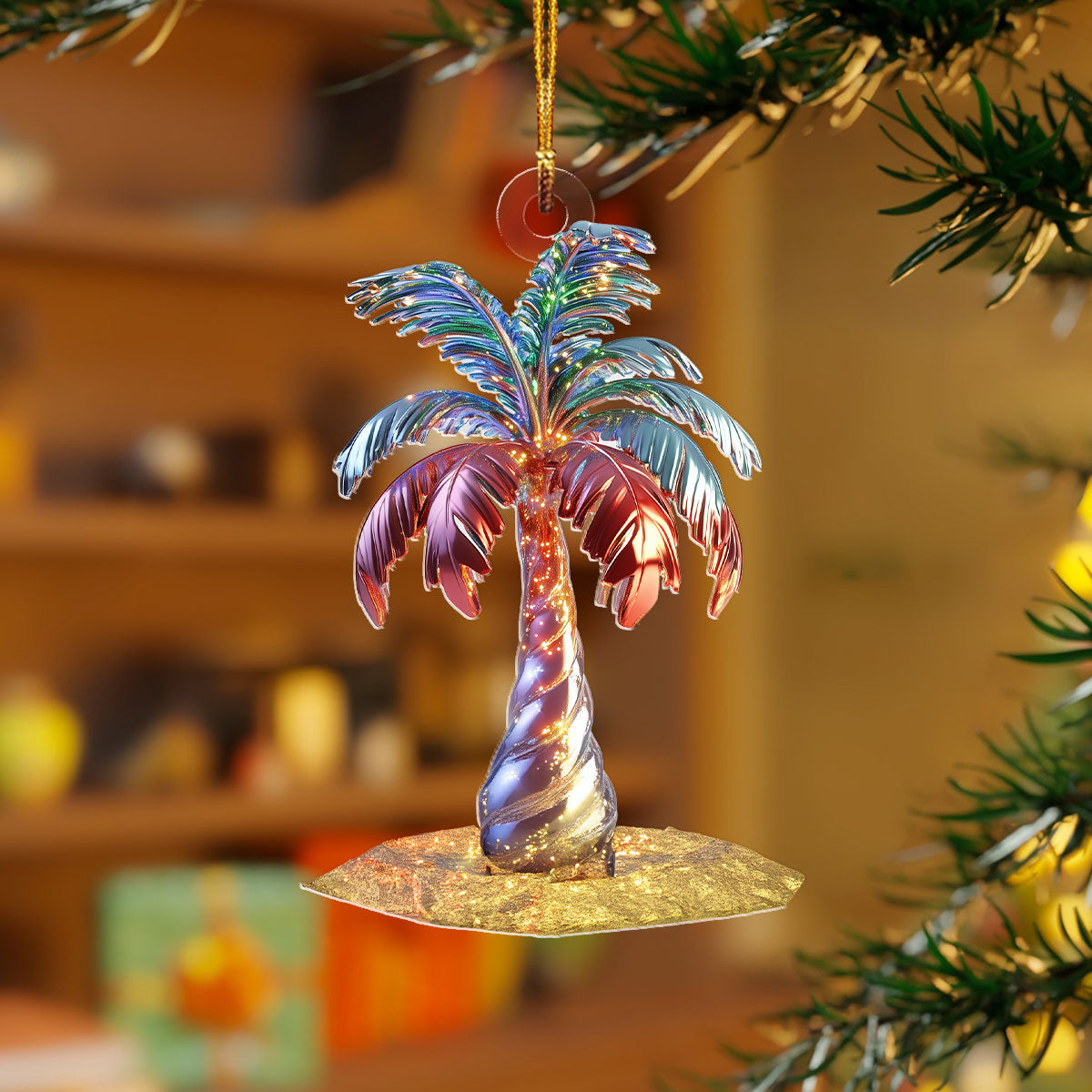 Acrylic Ornament Christmas Palm Tree Ornament Special Holiday Tree Decor