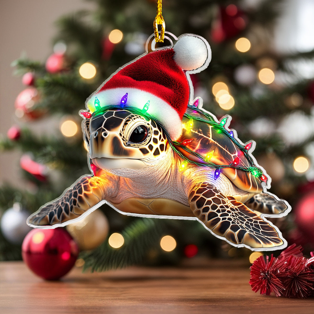 Acrylic Ornament Christmas Sea Turtle Joyful Tree Ornament Collection