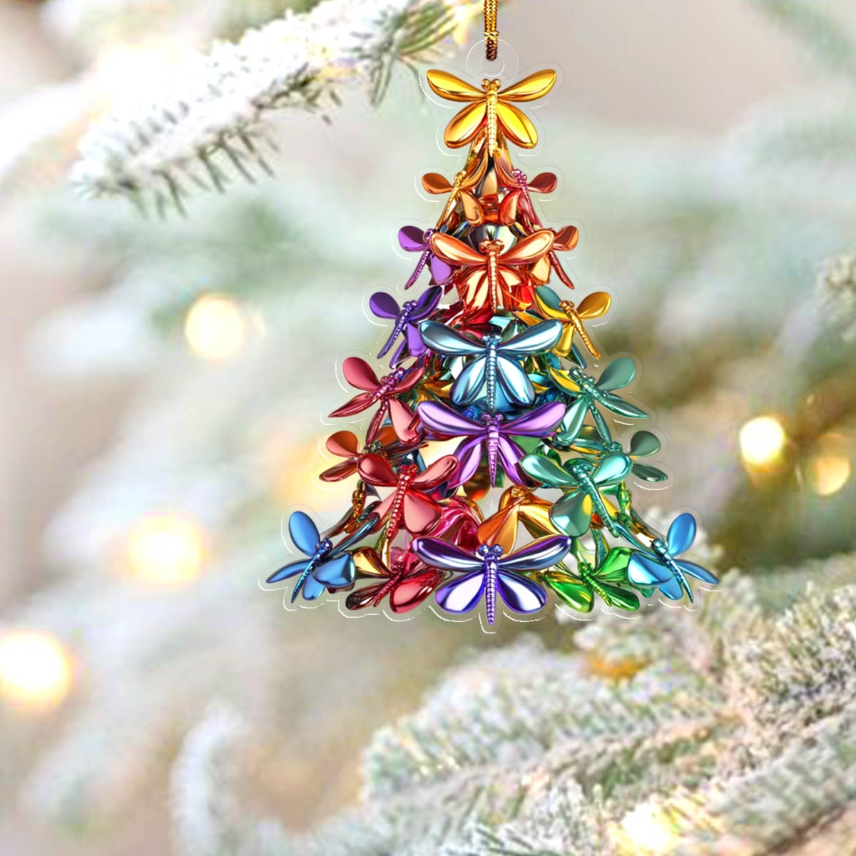 Acrylic Ornament Colorful Dragonflies Lovely Heartwarming Family Ornament Keepsake