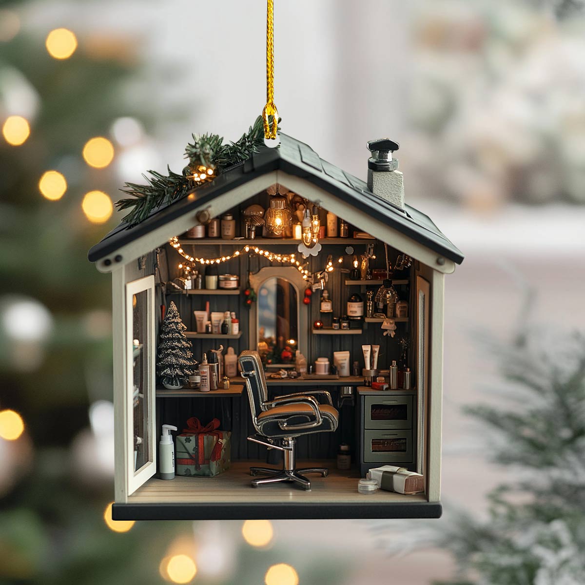 Acrylic Ornament Cozy Salon Studio Meaningful Gift For Family Beautiful Christmas Ornament