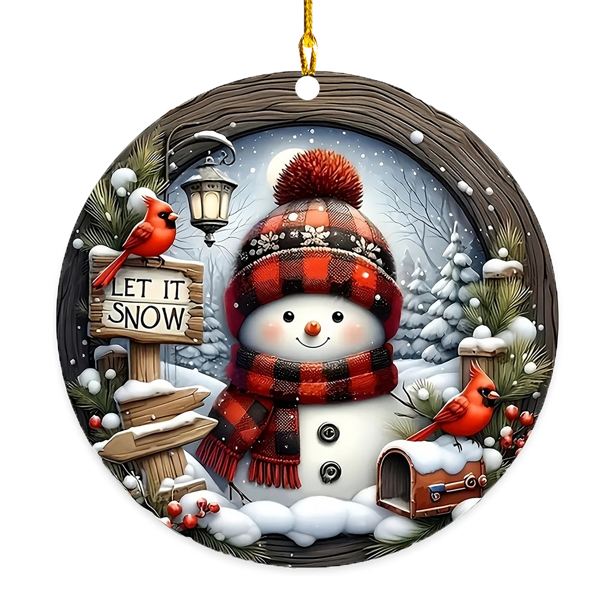 Acrylic Ornament Cozy Snowman Charming Ornament For Couples