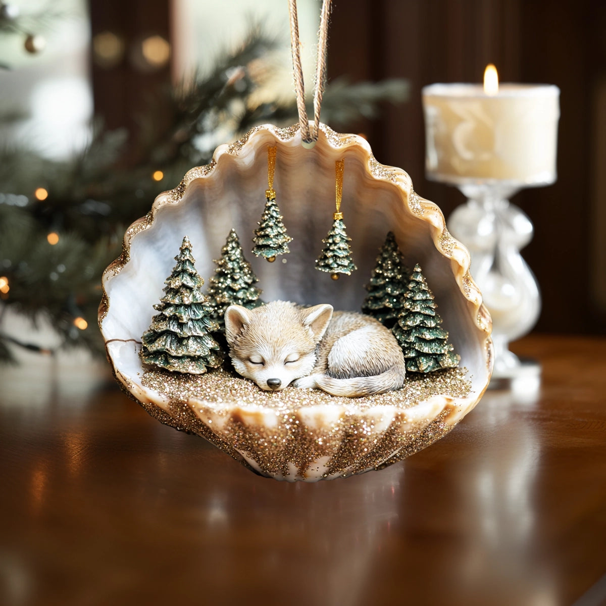 Acrylic Ornament Cozy Woodland Haven Heartwarming Family Ornament Keepsake