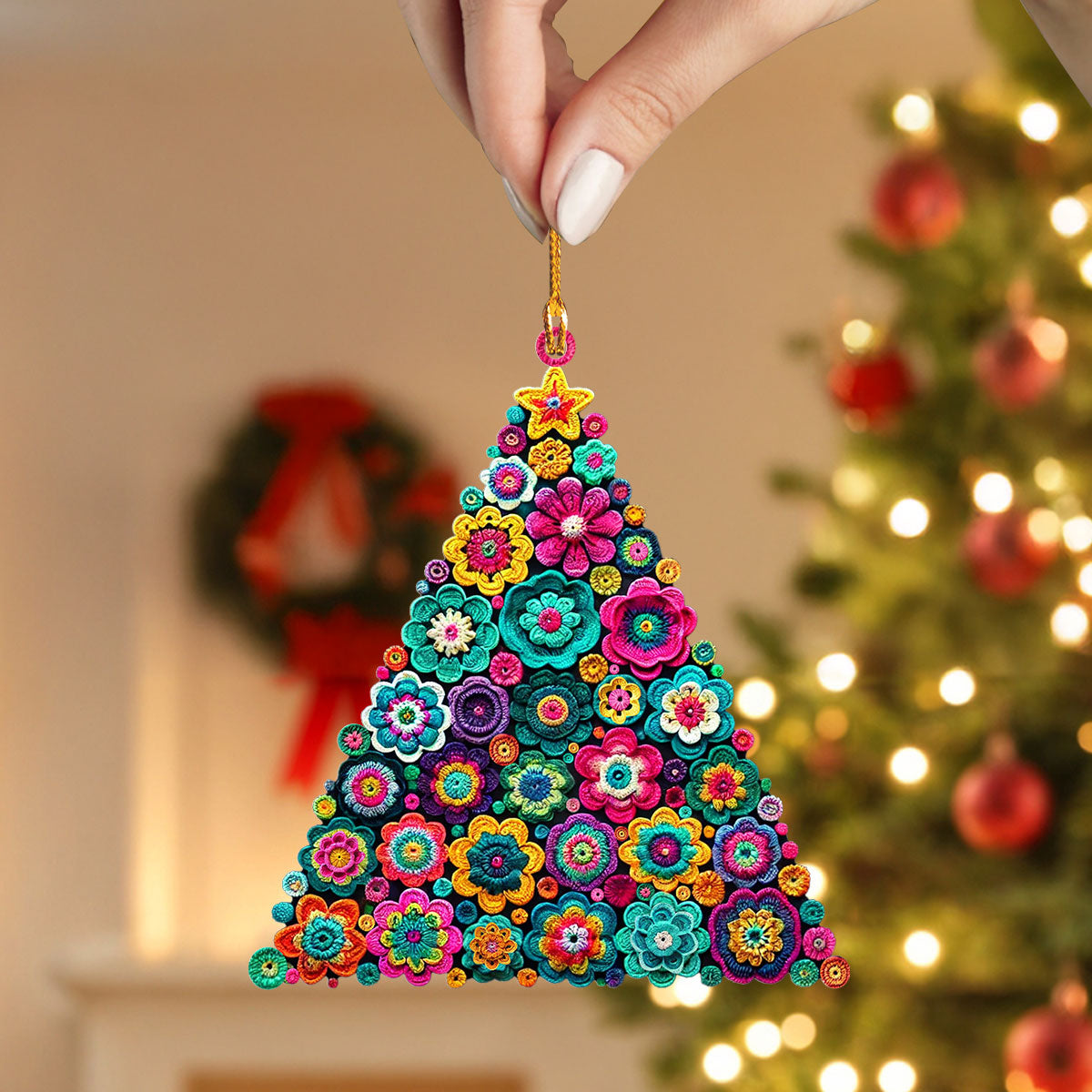 Acrylic Ornament Crochet Christmas Tree Lovely Ornament Gift For Him